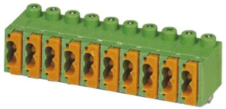 Phoenix Contact FK-MPT 0.5/ 4-3.5-H Series PCB Terminal Block, 3.5mm Pitch, Through Hole Mount, Spring Cage Termination