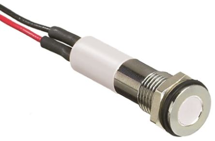 RS PRO LED Schalttafel-Anzeigelampe Weiß 2V Dc, Montage-Ø 6mm, Leiter