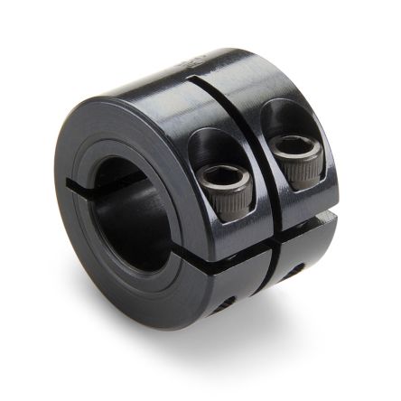 Ruland 轴环, 8mm轴直径, 一件, 夹紧螺丝, 黑色氧化, 钢, 18mm外径, 20mm宽度