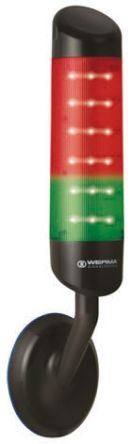 Werma CleanSIGN LED Signalturm 3-stufig Linse Klar LED Rot/Gelb/Grün + Summer Filament/Warnsummer 485mm