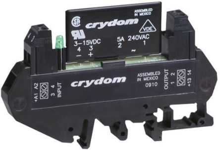 Sensata / Crydom DRA1-CX Halbleiter-Interfacerelais, 5 A Effektivwert Max., DIN-Schienen 3 V Dc Min. 280 V AC Max. /
