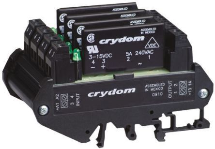 Sensata / Crydom DRA4-CX Halbleiter-Interfacerelais, 5 A Effektivwert Max., DIN-Schienen 3 Vdc Min. 280 V Ac Max. /