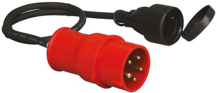 Kopp IP44 Black Industrial Power Connector Adapter, Rated At 16A, 400 V