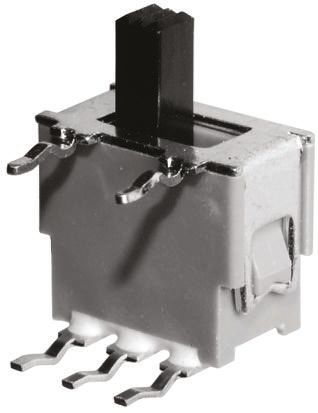 KNITTER-SWITCH Commutateur à Glissière, SPDT, Verrouillable, 50 MA, 48 V C.c., Montage Circuit Imprimé