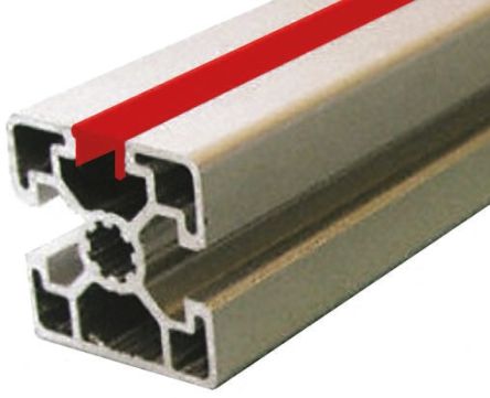 Bosch Rexroth Perfil De Cubrimiento MGE De PVC Rojo De 2m, Para Usar Con Ranura De 10mm, Perfil De 40 Mm, 45 Mm, 50 Mm,