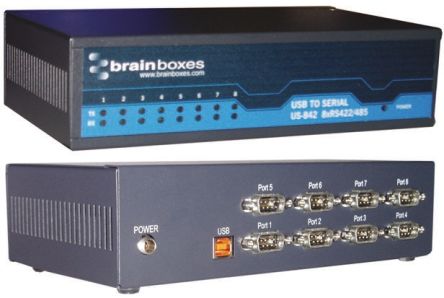 Brainboxes Schnittstellenkonverter, USB B, DB-9, Buchse, Stecker