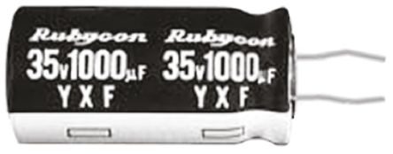 Rubycon Condensador Electrolítico Serie YXF, 2200μF, ±20%, 16V Dc, Radial, Orificio Pasante, 12.5 (Dia.) X 25mm, Paso