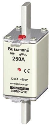 Eaton Bussmann Bussman Sicherungseinsatz NH1, 500V Ac / 200A, GG - GL DIN 43620-1, DIN 43620-3, IEC 60269, VDE
