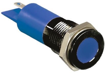 RS PRO LED Schalttafel-Anzeigelampe Blau 110V Ac, Montage-Ø 14mm, Faston, Lötfahne