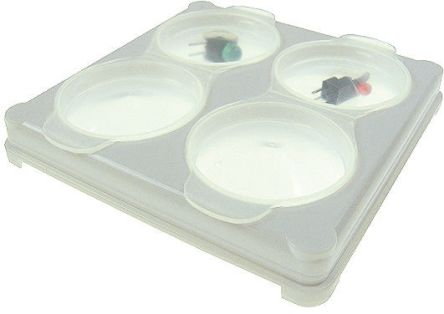 Licefa Kleinteilebox, Kunststoff Transparent, 4 Fächer, 10mm X 75mm X 75mm