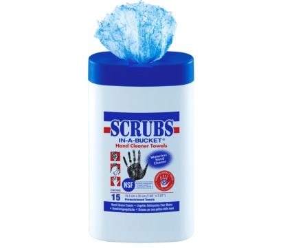 SCRUBS® Toallitas Desechables Para Limpieza De Manos SCRUBS IN A BUCKET De Color Blanco, En Caja De 15