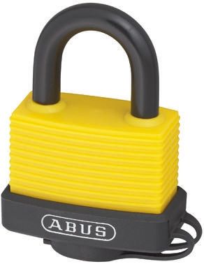 ABUS Aluminium, Stahl Vorhängeschloss Mit Schlüssel Gelb, Bügel-Ø 8mm X 24.5mm