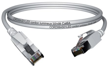 CAE Multimedia Connect Câble Ethernet Catégorie 6a S/FTP, Gris, 3m LSZH Avec Connecteur, CEI 60332-1 / NF C 32070 C2