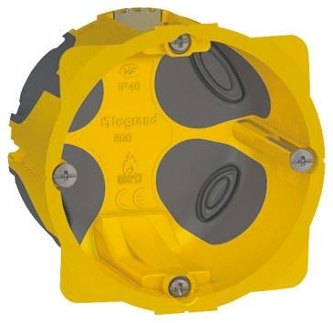Legrand Ecobatibox Kabeleinführung, 1-fach, Kunststoff, 67mm, 40mm, 67mm, Gelb