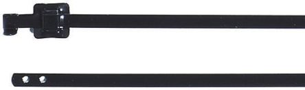 HellermannTyton Cable Tie, Releasable, 430mm X 5.26 Mm, Black Polyester Coated Stainless Steel, Pk-100