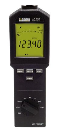 Chauvin Arnoux CA 1725 LCD Tachometer, 6U/min → 100000U/min, ±6 Digits