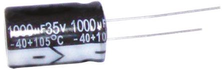 RS PRO Condensador Electrolítico, 1μF, ±20%, 50V Dc, Radial, Orificio Pasante, 4 (Dia.) X 5mm, Paso 1.5mm