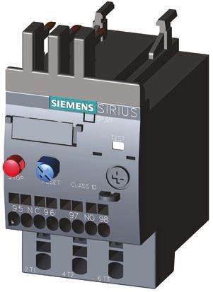 Siemens SIRIUS Innovation 3RU Überlastrelais 0,18 KW, 3P 1 Schließer, 1 Öffner / 630 MA, 87mm X 45mm