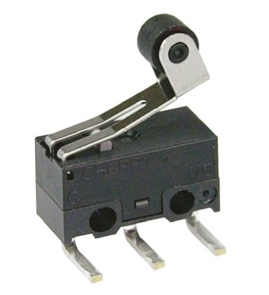 ZF Roller Lever Micro Switch, Left Angle PCB Terminal, 50 MA @ 30 V Dc, SPDT