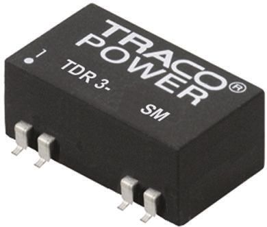 TRACOPOWER TDR 3SM DC/DC-Wandler 3W 12 V Dc IN, ±15V Dc OUT / ±100mA 1.5kV Dc Isoliert