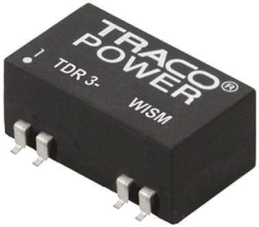 TRACOPOWER TDR 3WISM DC-DC Converter, ±12V Dc/ ±125mA Output, 4.5 → 18 V Dc Input, 3W, Surface Mount, +85°C Max