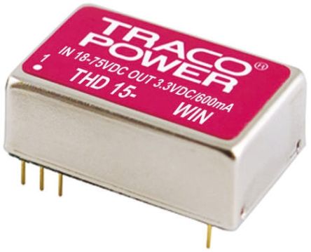 TRACOPOWER THD 15WIN DC/DC-Wandler 15W 24 V Dc IN, 15V Dc OUT / 1A 1.5kV Dc Isoliert