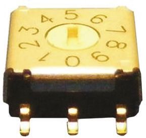 Omron DIP-Schalter Drehschalter 16-stellig, Kontakte Vergoldet 25 MA @ 24 V Dc, Bis +80°C