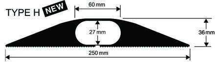 Vulcascot Industrial & HiVis Kabelabdeckung, Kabelbrücke, Innen-Ø 27 X 60mm 27 X 60mm, (Top) 60 Mm, (Bottom-Ausführung)