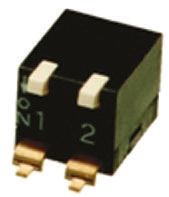Omron DIP-Schalter Hebel 2-stellig 1-poliger Ein-/Ausschalter, Kontakte Vergoldet 25 MA @ 24 V Dc, Bis +70°C
