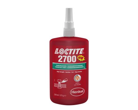 Loctite 2700 Schraubensicherungsklebstoff Anaerob Flüssig Grün, Flasche 250 Ml, Hochfest Aushärtend In 24 H