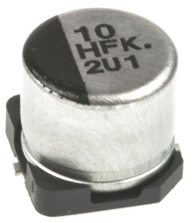 Panasonic Condensatore, Serie FK SMD, 10μF, 50V Cc, ±20%, +105°C, SMD