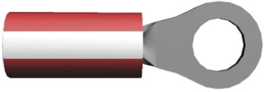 TE Connectivity PIDG Ringkabelschuh, Isoliert, Nylon, Rot, Weiß, Aussen ø 7.92mm, Innen ø 4.34mm, Max. 1.65mm², M4 (#8)