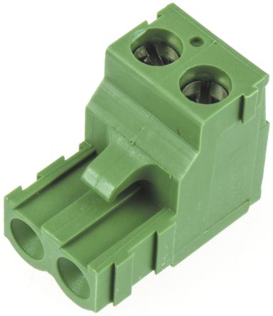 TE Connectivity 5.08mm Pitch 2 Way Right Angle Pluggable Terminal Block, Plug, Cable Mount, Screw Termination