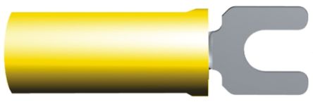 TE Connectivity PIDG Gelb Isoliert Gabelkabelschuh B. 7.37mm Nylon, Min. 2.6mm², Max. 6.6mm² 12AWG 10AWG, Nicht