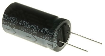 RS PRO, THT Aluminium-Elektrolyt Kondensator 4700μF ±20% / 50V Dc, Ø 22mm X 42mm X 42mm, Bis 105°C