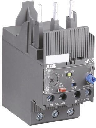 ABB 电子过载继电器, E16系列, 触点额定电流 1.5 A 直流、3 A 交流, Automatic, Manual复位