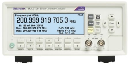 Tektronix Frequenzzähler 0,001 Hz / 300MHz, 1 MΩ, 50 Ω, BNC, SMA, Typ-N Female, ISO-kalibriert