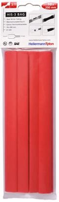 HellermannTyton Tubo Termorretráctil De Poliolefina Reticulada Rojo, Contracción 3:1, Ø 12mm, Long. 200mm