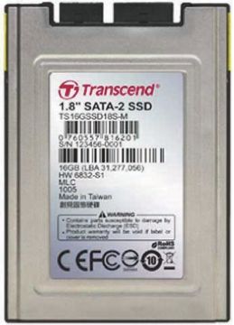 Transcend, 1,8 Zoll Intern SSD-Laufwerk SATA II, MLC, 16 GB, SSD