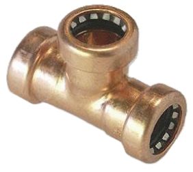 Pegler Yorkshire Copper Pipe Fitting, Push Fit 90° Equal Tee For 15mm Pipe