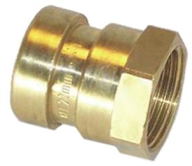Pegler Yorkshire Copper Pipe Fitting, Threaded Straight Coupler For 15mm Pipe