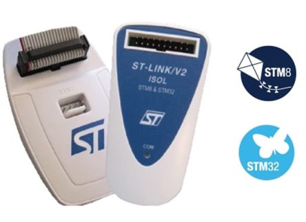 STMicroelectronics Programador De Chip Depurador, Programador ST-LINK/V2, USB Para MCU STM8 Y STM32