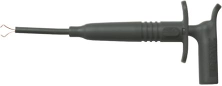 Mueller Electric 4mm Klemmprüfspitze Schwarz, Berylliumkupfer Spitze, 1kV / 1A