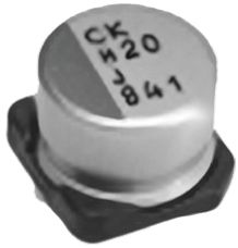 Nichicon Condensador De Polímero CK, 390μF ±20%, 2.5V Dc, Montaje En Superficie, Paso 2.1mm, Dim. 6.3 (Dia) X 6mm