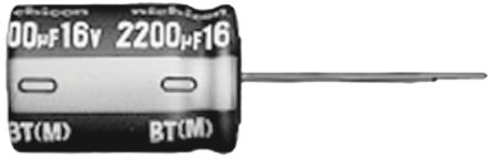 Nichicon BT, THT Aluminium-Elektrolyt Kondensator 10μF ±20% / 200V Dc, Ø 10mm X 20mm, Bis 125°C