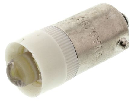 JKL Components LED Signalleuchte Weiß, 6V Ac/dc / 13000mcd, Ø 9.6mm X 24mm, Sockel BA9s