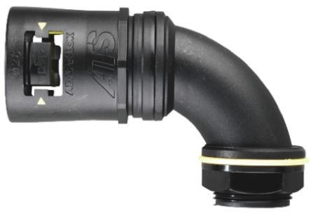 Adaptaflex 90° Elbow, Conduit Fitting, 16mm Nominal Size, M20, Nylon 66, Black