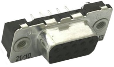 TE Connectivity Amplimite HD-20 9 Way Through Hole D-sub Connector Socket, 2.74mm Pitch, With Boardlocks, M3 Threaded