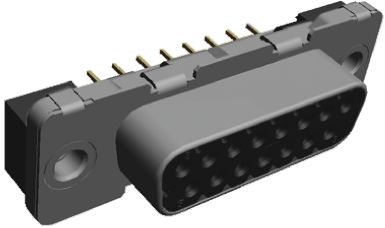 TE Connectivity Amplimite HDP-20 Sub-D Steckverbinder Buchse, 15-polig / Raster 2.74mm, Durchsteckmontage Lötanschluss