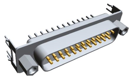 TE Connectivity Amplimite HD-20 Sub-D Steckverbinder Stecker, 25-polig / Raster 2.76mm, Durchsteckmontage Lötanschluss